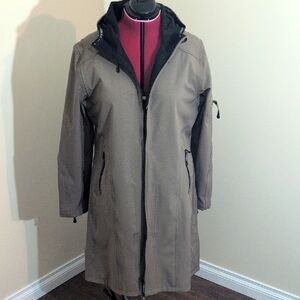 Ilse Jacobsen | Army Green Tappered Soft Shell Long Coat with Black Lining